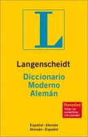 LANGENSCHEIDT, DICCIONARIO MODERNO ALEMÁN
