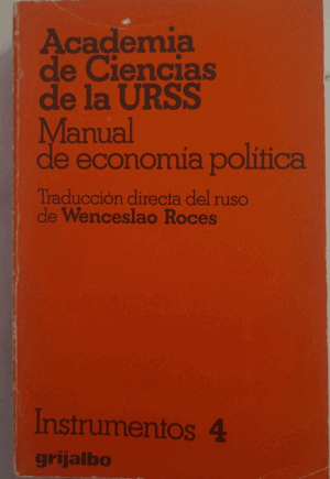 MANUAL DE ECONOMÍA POLÍTICA (BORDES ROZADOS, SEÑALES DE USO)