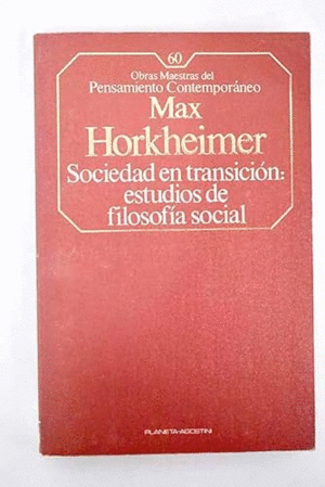 SOCIEDAD EN TRANSICIÓN:ESTUDIOS DE FILOSOFÍA SOCIAL (MARCAS EN LA CUBIERTA)