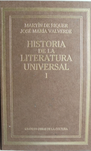 HISTORIA DE LA LITERATURA UNIVERSAL (I)