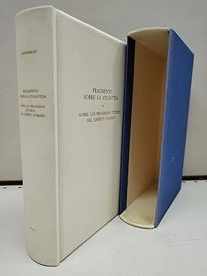 FRAGMENTO SOBRE LA ATLÁNTIDA , BIBLIOTECA DE LA UTOPÍA (TAPA DURA PIEL, CORTE SUPERIOR DORADO, CINTA MARCA PÁGINAS, ESTUCHE DE CARTONÉ)