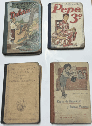 PACK COLECCIONISTA: 4 LIBROS ANTIGUOS DE ENSEÑANZA