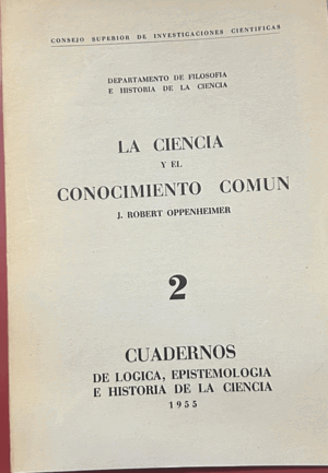 LA CIENCIA Y EL CONOCIMIENTO COMÚN (LOMO DESLUCIDO)