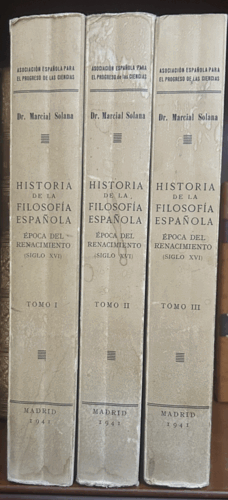 HISTORIA DE LA FILOSOFÍA ESPAÑOLA. 3 TOMOS (SEÑALES DE USO